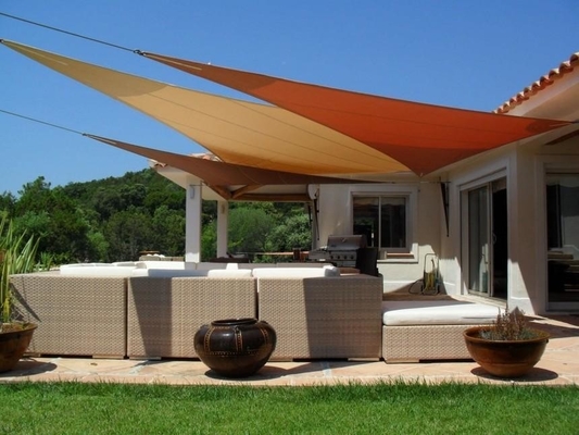 3x3x3m Triangle Sunshade Water Resistant Retractable Sun Shade Sail Cloth For Pergola