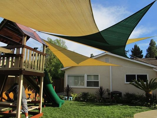 Swimming Pool HDPE Shade Sail 8 10 12 Foot Triangle Shade Sailcloth Shade Canopy